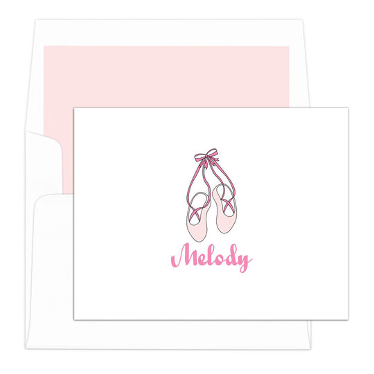 Ballet Slipper Folded Note Cards for Girls